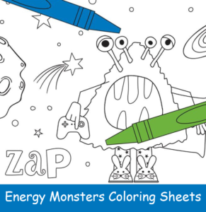 Energy Monsters Coloring Sheets